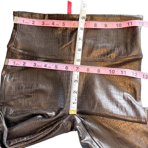 Spanx Faux Leather Croc Shine High Waisted Leggings 20303R Dark Brown Small - Picture 16 of 16